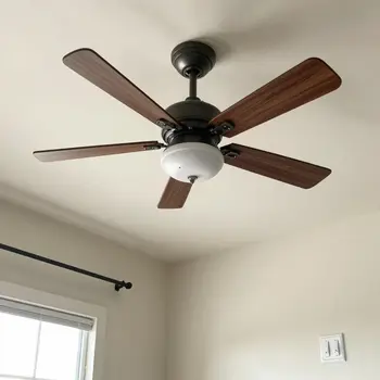 Ceiling fan with remote control and wall switch in Las Vegas home