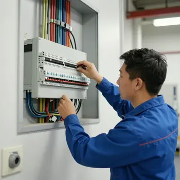 Licensed commercial electrician installing electrical systems in Las Vegas business